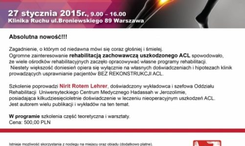 Rehabilitacja szansą na nieoperacyjne leczenie ACL?