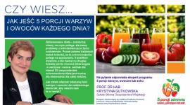 Czy wiesz, jak jeść 5 porcji warzyw i owoców każdego dnia? Zdrowie, LIFESTYLE - PROF. DR HAB. KRYSTYNA GUTKOWSKA Szkoła Główna Gospodarstwa Wiejskiego