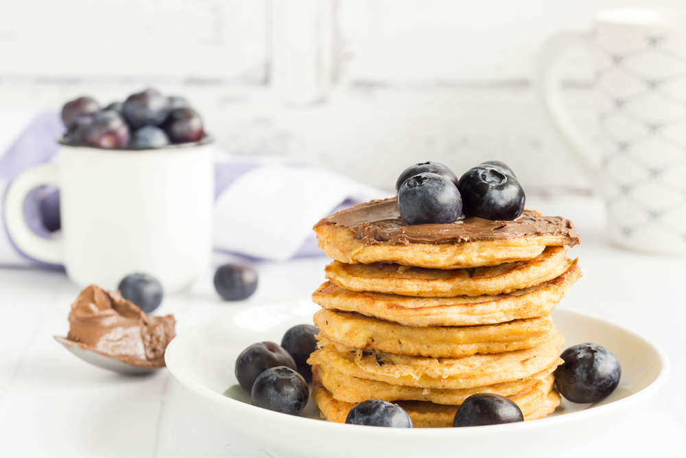 Amerykańskie pancakes z kremem sezamowym